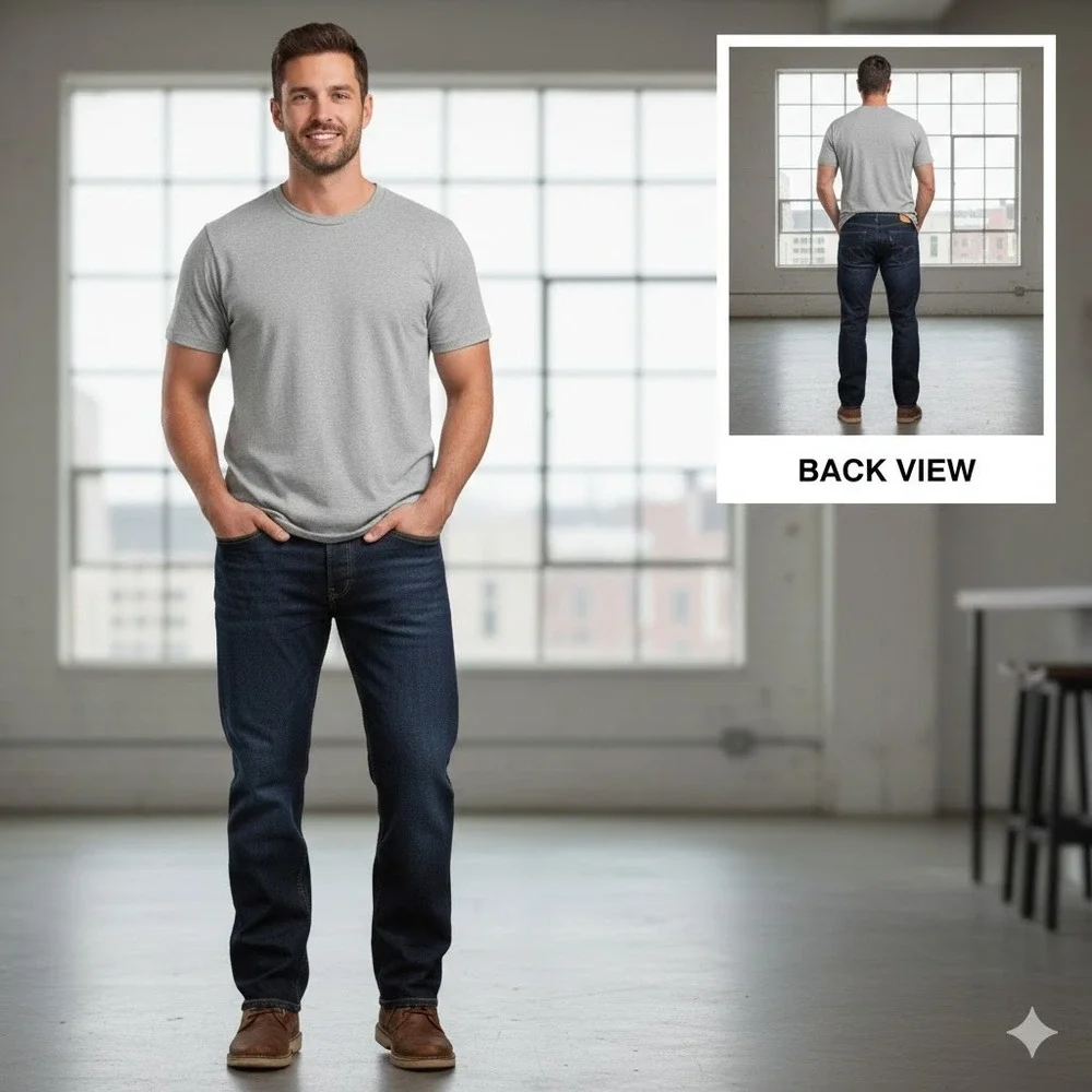 Levi Strauss 559 Relaxed Straight Fit Dark Wash Denim‎ Jeans Mens 38x30